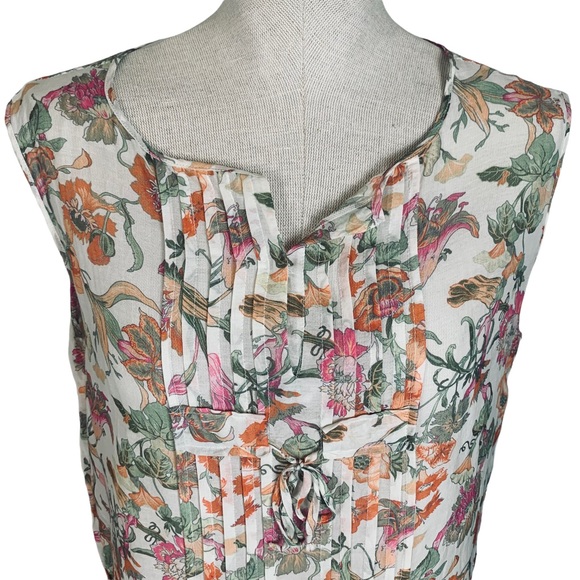 Fedeli Russo Capri Floral Top Made in Italy is Sheer and Sleeveless sz S - Picture 1 of 10